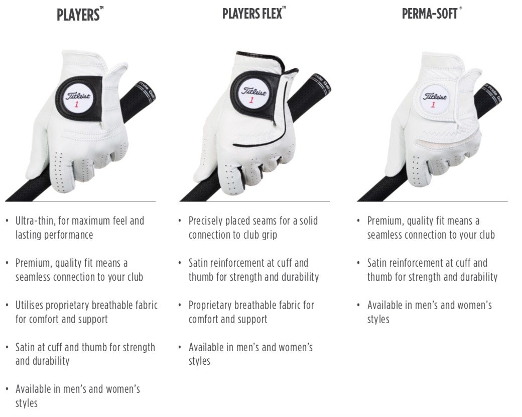 adidas golf glove size chart